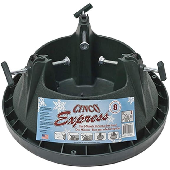 Cinco Plastics Instant Up Christmas Tree Stand, Holds Trees Up To 8' High, Push-Pull Locking System