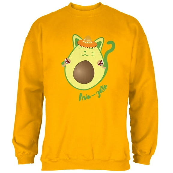 Cinco de Mayo Avogado Avocato Avocado Cat Spanish Mens Sweatshirt Gold MD