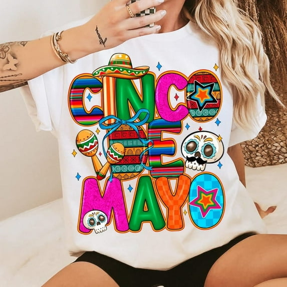 Cinco de Mayo Coquette Bow Shirt, Mexican Party Shirt, Margarita Tacos Shirt, Fiesta 2025 Shirt, Nacho Average Fiesta Tee