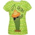 thumbnail image 1 of Cinco de Mayo Dabbing Cactus Let's Fiesta Party All Over Womens T Shirt Multi LG, 1 of 2