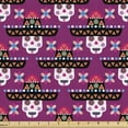 thumbnail image 1 of Ambesonne Cinco de Mayo Fabric by the Yard Upholstery, Mexican Ornate Skull, 2 Yards, Dark Magenta Multicolor, 1 of 4