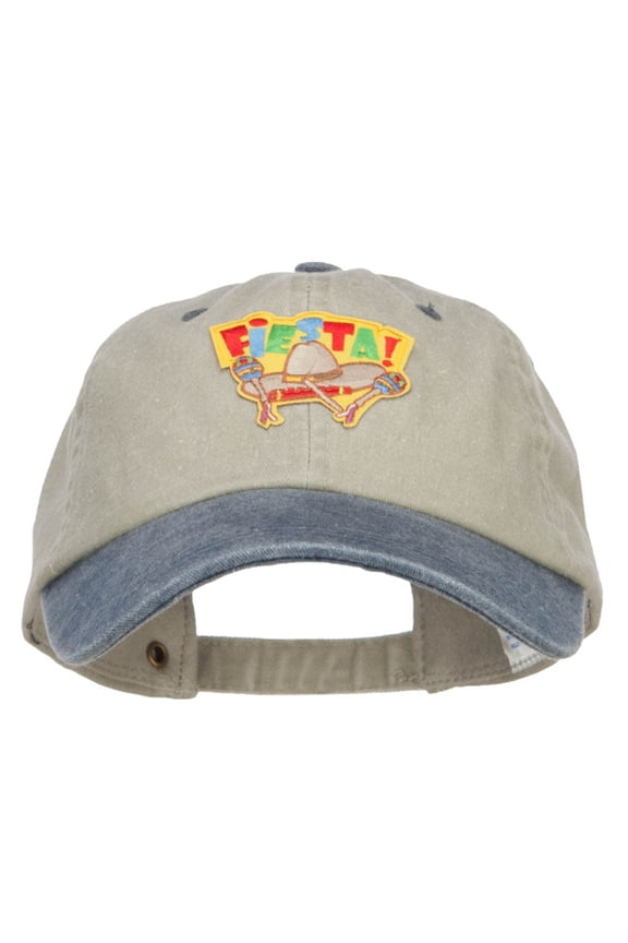 Cinco de Mayo Fiesta Patch Washed Cap - Beige Navy OSFM