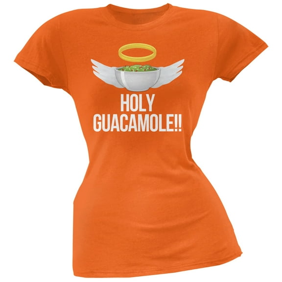 Cinco de Mayo - Holy Guacamole! Orange Soft Juniors T-Shirt - 2X-Large