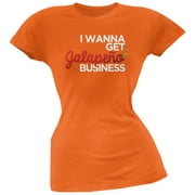 Cinco de Mayo - I Wanna Get Jalapeno Business Orange Soft Juniors T-Shirt - Medium