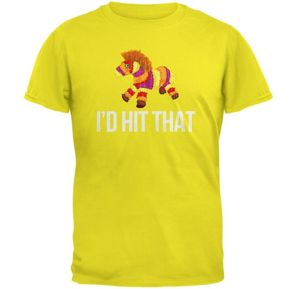 Cinco de Mayo I'd Hit That, Pinata Mens T-Shirt Bright Yellow X-LG