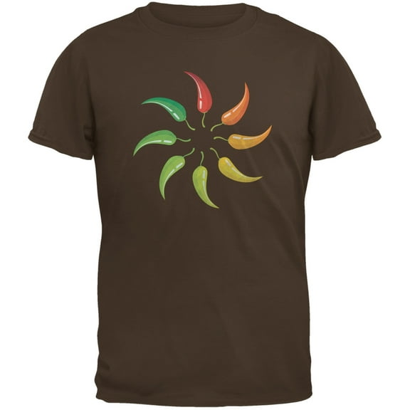 Cinco de Mayo - Jalapeno Pepper Wheel Brown Adult T-Shirt - 2X-Large