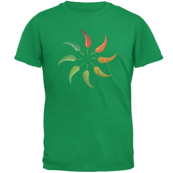 Cinco de Mayo - Jalapeno Pepper Wheel Irish Green Adult T-Shirt - Large