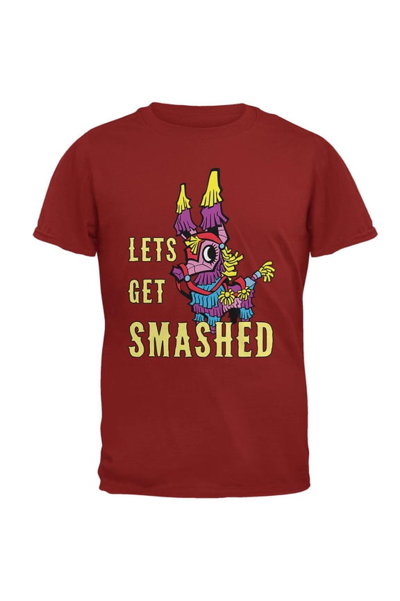 Cinco de Mayo Let's Get Smashed Mens T Shirt Cardinal Red SM