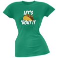 thumbnail image 1 of Cinco de Mayo - Let's Taco 'Bout It Kelly Green Soft Juniors T-Shirt - Large, 1 of 1