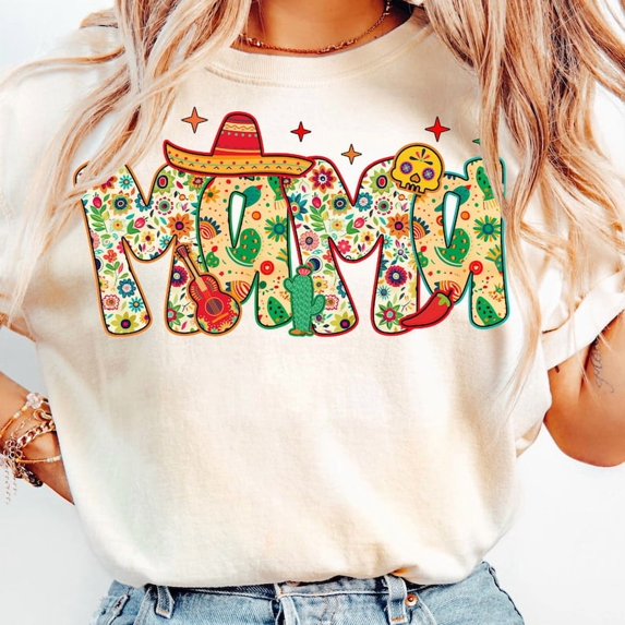 Cinco de Mayo Mama T-Shirt, Mexico T-Shirt, Tacos T-Shirt, Mexican Party Shirt, Mexican Girly Festival Shirt 2025