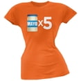 thumbnail image 1 of Cinco de Mayo - Mayo Times 5 Orange Soft Juniors T-Shirt - Medium, 1 of 1