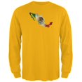 thumbnail image 1 of Cinco de Mayo Mexican Flag Mexico Silhouette Mens Long Sleeve T Shirt Gold MD, 1 of 1