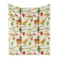 thumbnail image 1 of Cinco de Mayo Soft Flannel Fleece Throw Blanket, Colorful Cartoonish Design Pattern of Mexican Folk Elements on Rays Print, Cozy Plush for Indoor and Outdoor Use, 60" x 80", Multicolor, by Ambesonne, 1 of 5