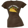 thumbnail image 1 of Cinco de Mayo - Taco Tuesday Brown Soft Juniors T-Shirt - Small, 1 of 1