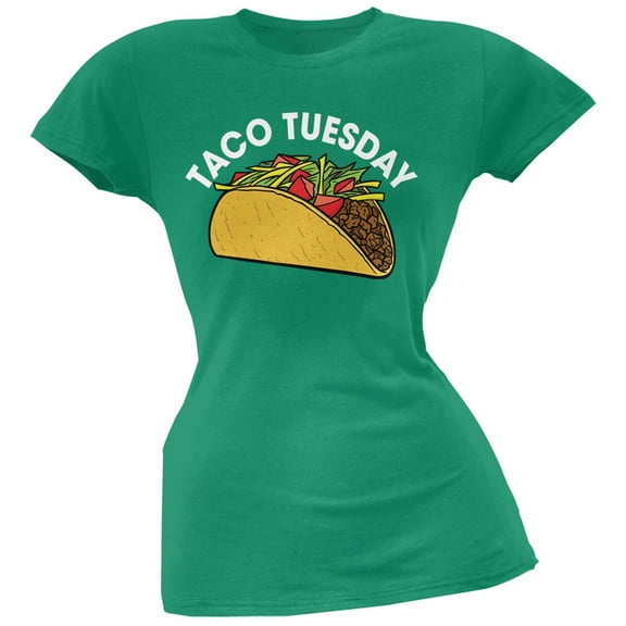 Cinco de Mayo - Taco Tuesday Kelly Green Soft Juniors T-Shirt - X-Large