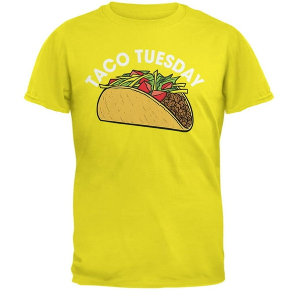 Cinco de Mayo Taco Tuesday Mens T-Shirt Bright Yellow X-LG