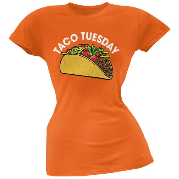 Cinco de Mayo - Taco Tuesday Orange Soft Juniors T-Shirt - Medium