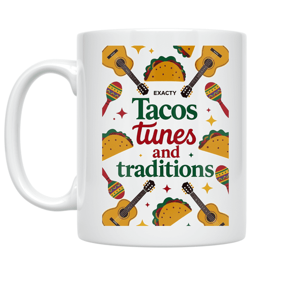 Cinco de Mayo Tacos Tunes and Traditions - Fiesta Enthusiast - 11 oz Ceramic Coffee Mug