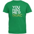 thumbnail image 1 of Cinco de Mayo - You Had Me at Guac Irish Green Adult T-Shirt - Small, 1 of 1