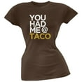 thumbnail image 1 of Cinco de Mayo - You Had Me at Taco Brown Soft Juniors T-Shirt - Small, 1 of 1