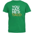 thumbnail image 1 of Cinco de Mayo - You Had Me at Taco Irish Green Adult T-Shirt - Small, 1 of 1