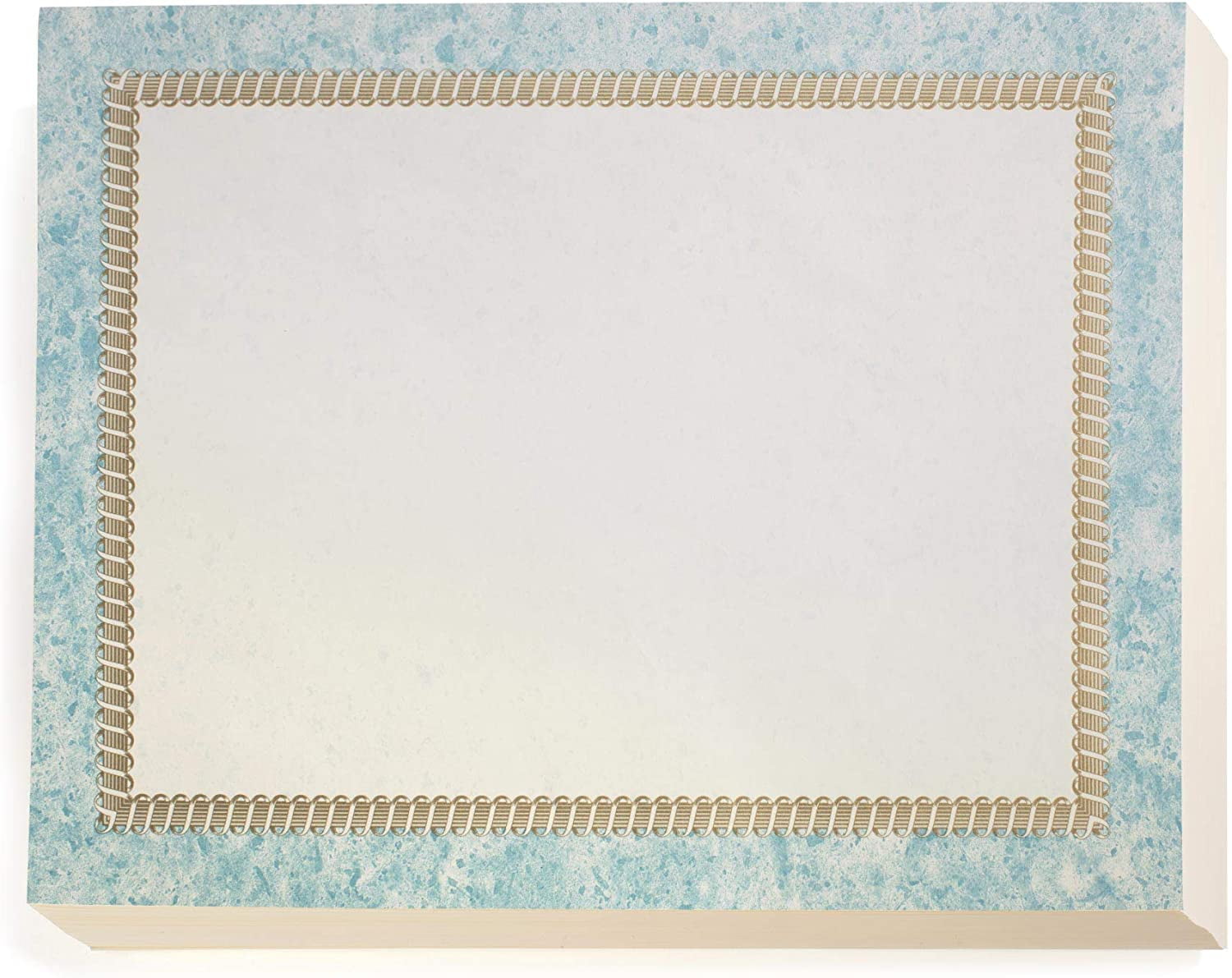 Cincture Standard Blue Certificate Paper, Gold Border, 8 1/2 Inch X 11