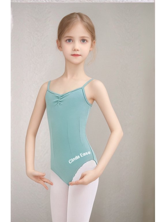 Girls Ballet Leotard with V-Neck and U-Back Soft Stretchy Sleeveless Dance Bodysuit for Kids Gymnastics & Ballet Practice