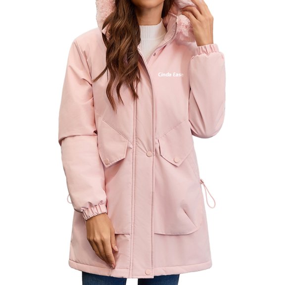 Cinda Ease Women's Cropped Zip Up Fleece Jacket – Oversized High Collar Pullover Sweatshirt with Drawstring Hem, Long Sleeves, Black