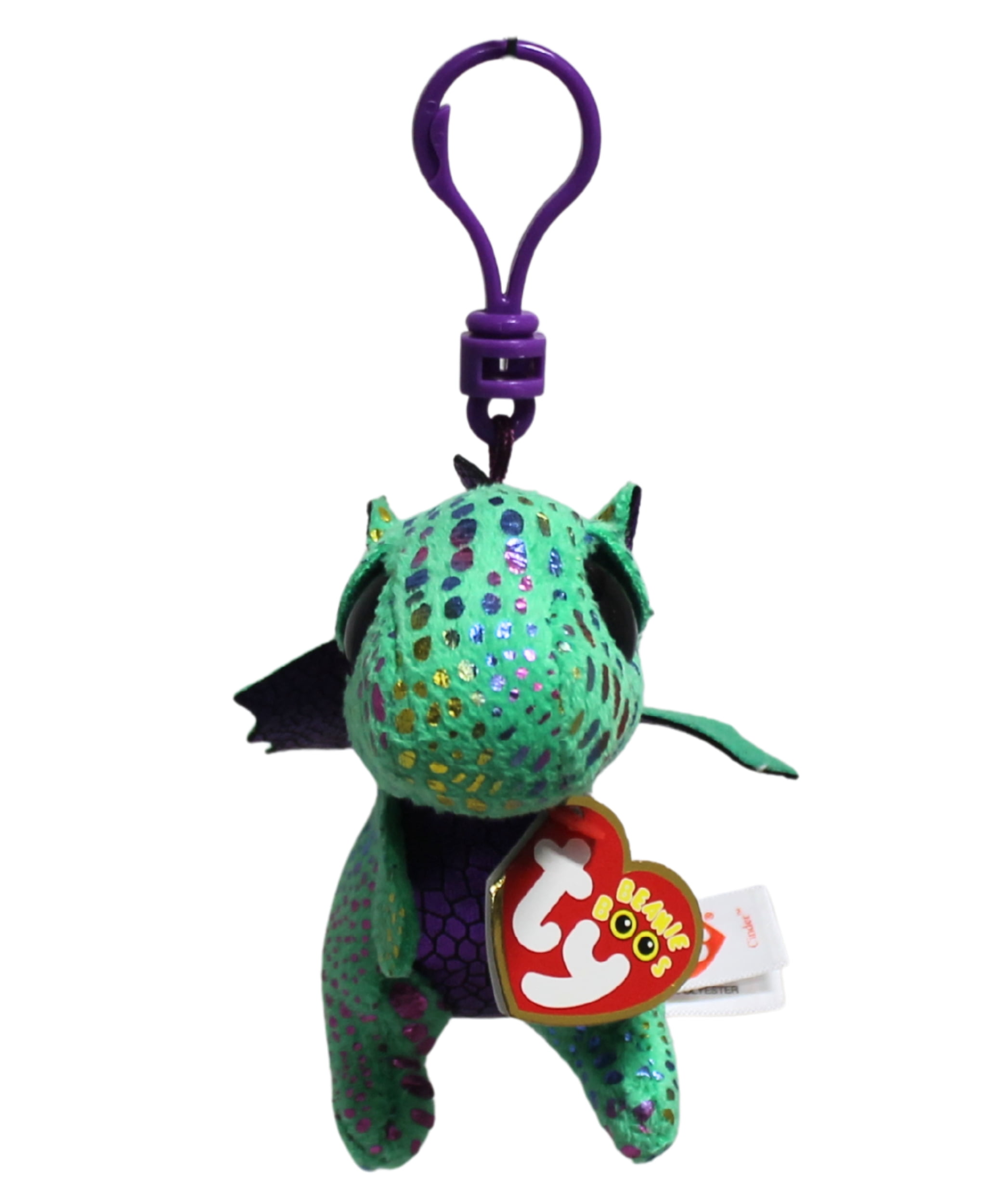 Cinder Dragon Beanie Boo Clip - Stuffed Animal by TY (36637
