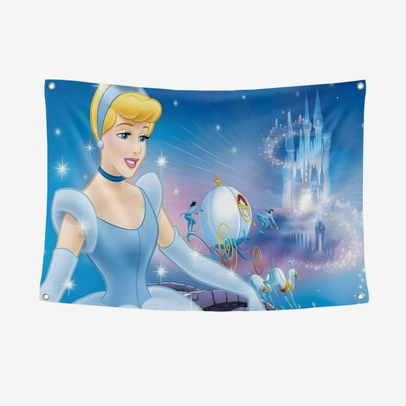 Cinderella 3.28*4.92FT/100*150CM Banner Background Backdrop Party Supplies