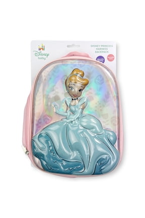 Cinderella 3D Mold Mini Harness Polyester Backpack with Removable Tether, Pink