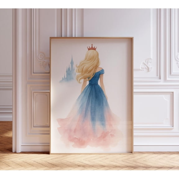 Cinderella Art Print, Princess Castle Poster, Unframed Paper Poster 8x10in