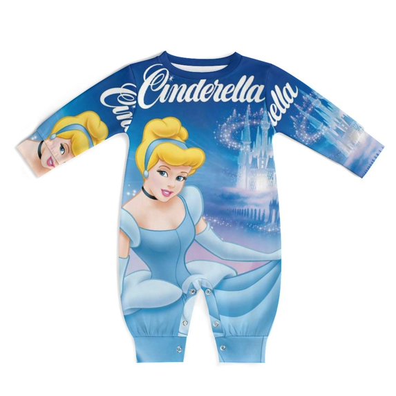 Cinderella Baby Onesie Romper Footless Infant Long Sleeve Jumpsuit for Boys Girls