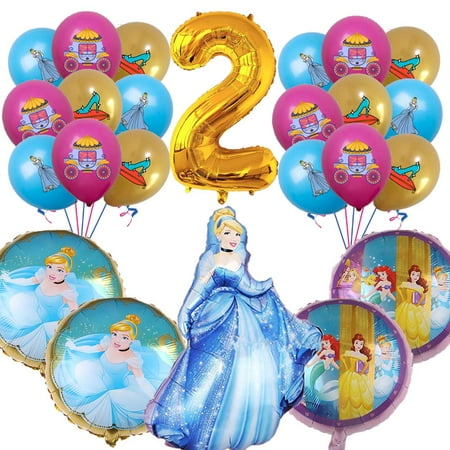 Cinderella Balloons Party Supplies 2nd Big Number Decorations Decor Kit Birthday