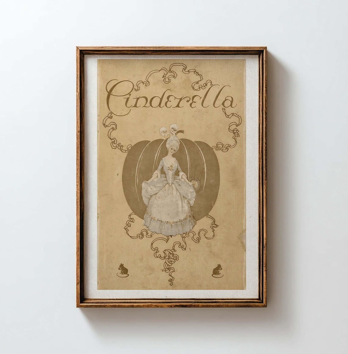 Cinderella Book Cover Nook Classic Reading Design Wall Art, Library And ...