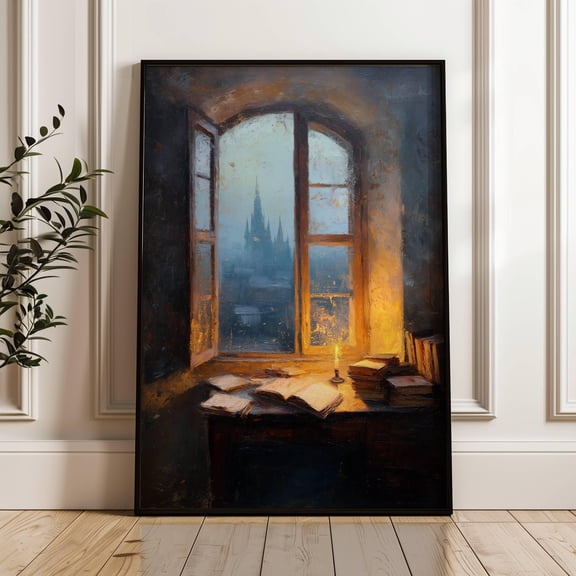 Cinderella Castle Candlelit Print, Season, Kristmas Wall Art, Winter Prints, Dream Aesthetic, Dark Academia Print Warm Present Vintage UNFRAMED Poster Size 8x12