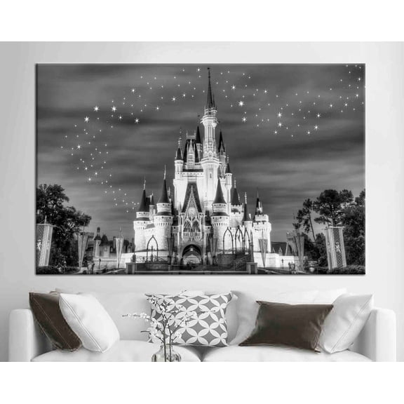 Cinderella Castle Girl Room Night Landscape Art Kids Room Art Children Wall Decor Kids Art Starry Sky Art
