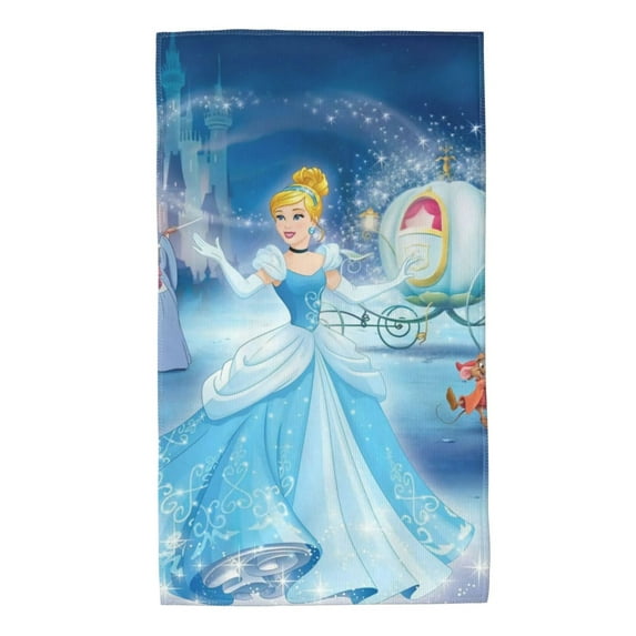 Cinderella Classic Princess Towels,Hand Towels for Bathroom- Highly Absorbent and Quick Dry Face Washcloth,Home Soft Premium Towel for Hotel,Bath,Kitchen and Spa,27.5 x 16 Inch