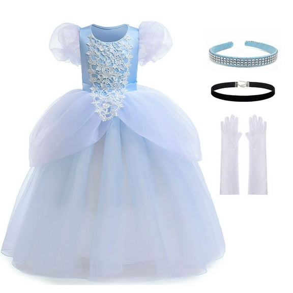 Cinderella Costume Dress for Girls, Halloween Princess Cosplay Fancy Dress up