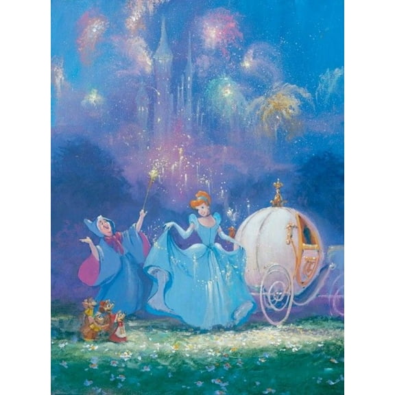 Cinderella Diamond Art Painting Kits for Adults - Round Full Drill Diamond Dots Paintings for Beginners, 5D Paint with Diamonds Pictures Gem Art Painting Kits DIY Crafts Project Kits 12x16inch