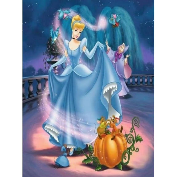 Cinderella Diamond Art Painting Kits - Full Drill Diamond Dots Paintings for Beginners, Round 5D Paint with Diamonds Pictures Gem DIY Adult Crafts 12x16inch