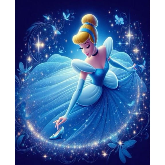 Cinderella Diamond Painting,Diamond Painting Kits for Adults,Cartoon Princess Diamond Art,Suitable for Home Wall Decoration 12x16 Inch