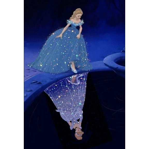 Cinderella Diamond Painting Kits for Adults 5D DIY Round Diamond Number Kits with Full Drill 12X16 Inch Princess Diamond Embroidery Paintings Great for Home, Office, Wall Decor