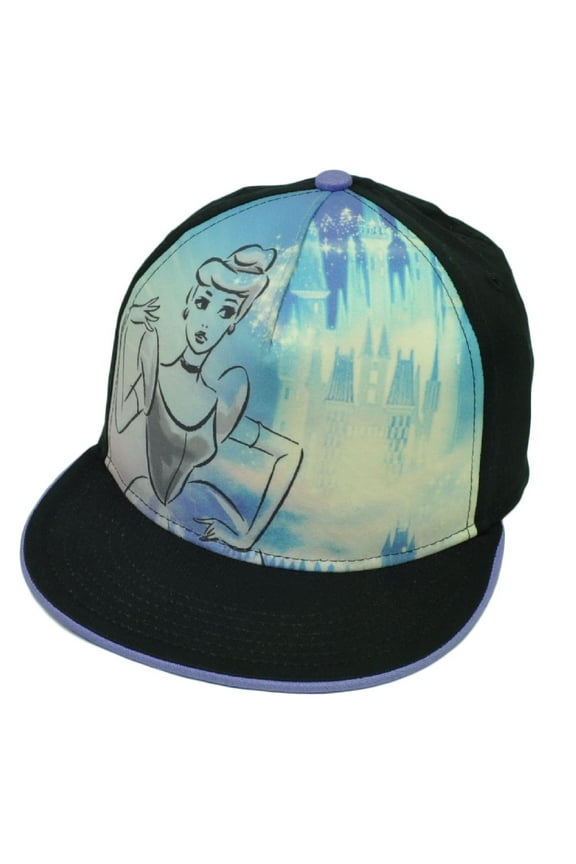 Cinderella Disney Princess Movie Snapback Flat Bill Cartoon Hat Cap Sublimated
