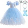 thumbnail image 1 of Cinderella Dress for Girls Princess Dress Up with Accessories Fancy Birthday Party Costume, 1 of 8