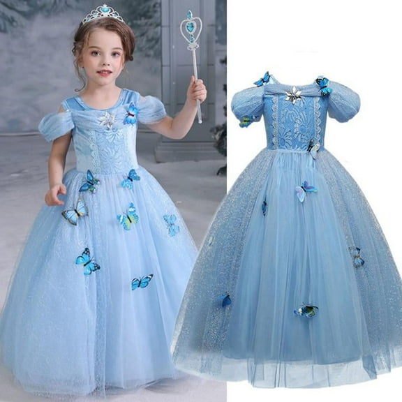 Cinderella Dresses for Girls Toddler Princess Costume Party Halloween Christmas Cosplay Butterfly Fairy Fancy Dress