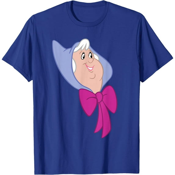 Cinderella Fairy Godmother Big Face DTG Print Unisex T-Shirt,Royal Blue Color,Size L