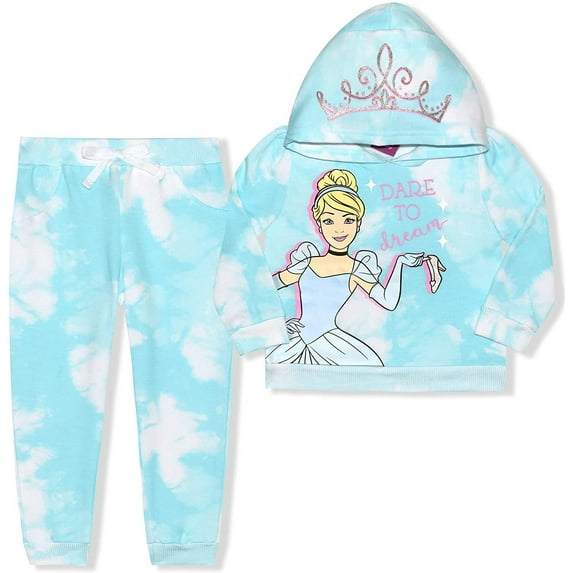 Cinderella Girls 2 Piece Tie Dye Hoodie and Jogger Set, 4-6X