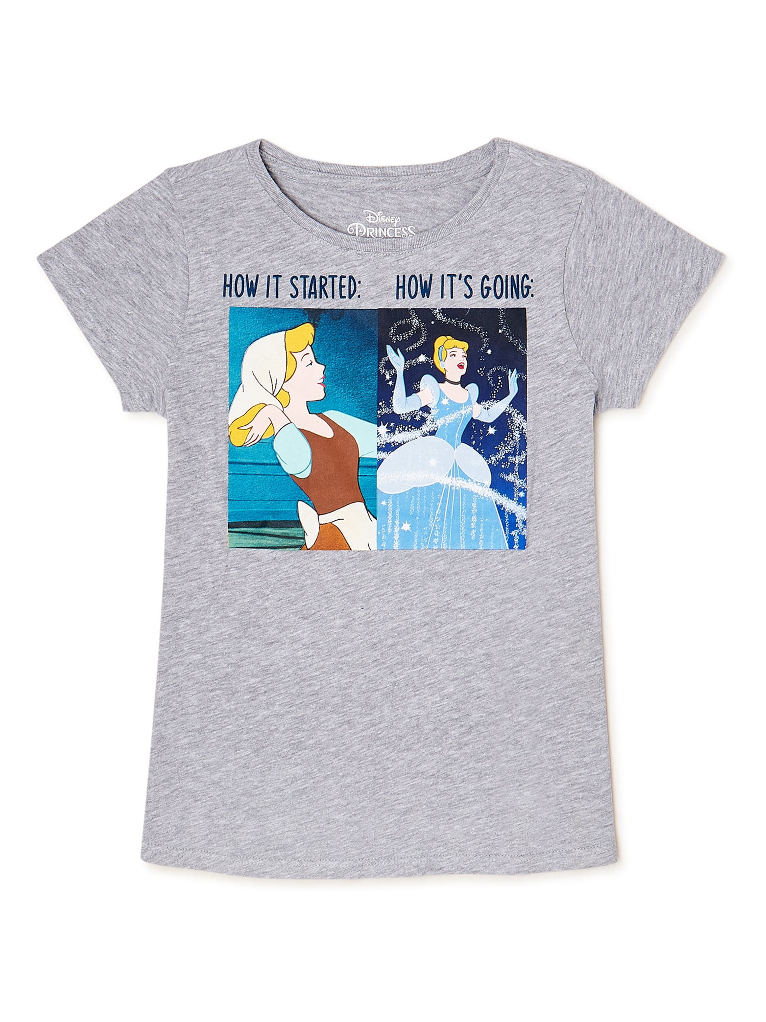 Cinderella Girls How It Started Meme T-Shirt, Sizes 4-16