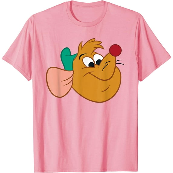 Cinderella Gus the Mouse Big Face Sidekick DTG Print Unisex T-Shirt,Light Pink Color,Size 3T